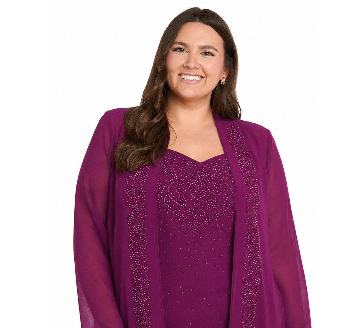 R & M Richards Plus Size Removable Jacket & Dress 2-Piece Set view 3 — MAYCSS fashion products