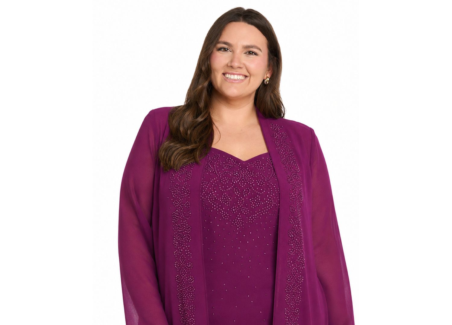 Plus Size Removable Jacket & Dress 2-Piece Set