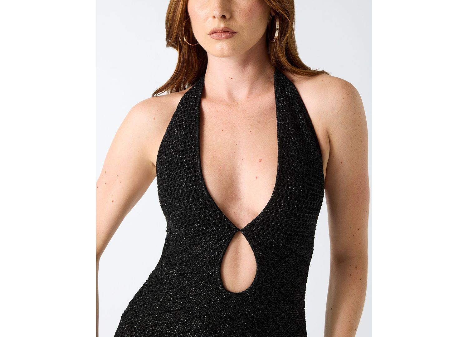 Women's Sleeveless Halter Neck Open Stitch Lynsie Dress
