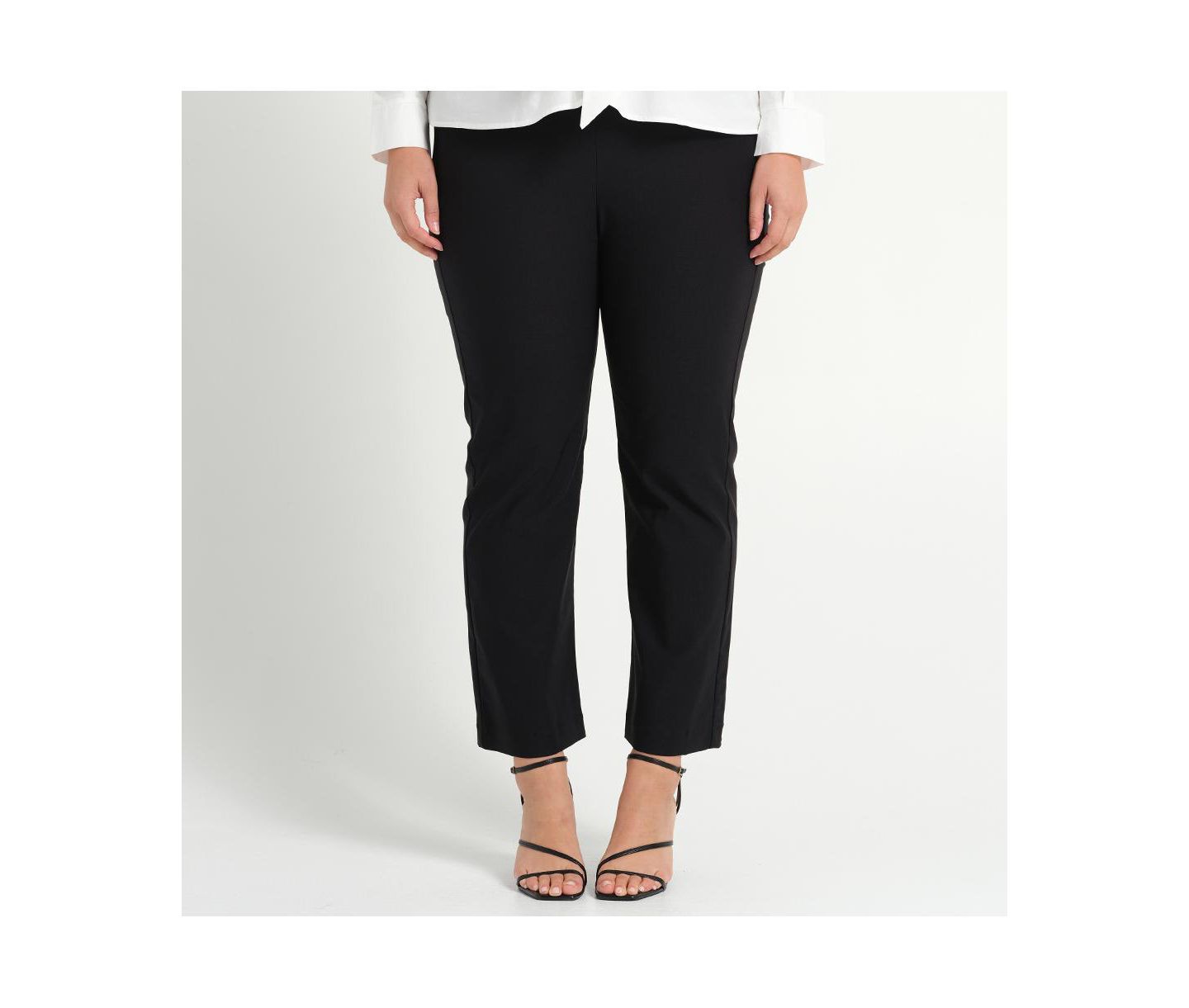 Женские брюки ESTELLE Plus size Kora Straight Leg High Rise Slim, цвет: Чёрный — фото 1