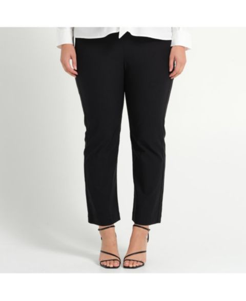 Женские брюки ESTELLE Plus size Kora Straight Leg High Rise Slim, цвет: Чёрный