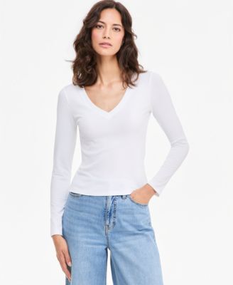 Women's Cropped V-Neck Meet & Greet Long-Sleeve T-Shirt