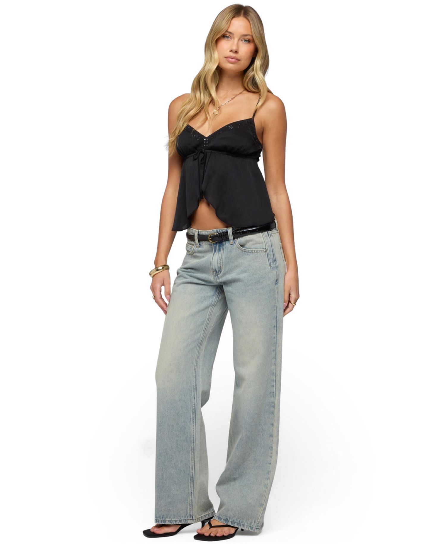 Women's Liby Spilt Front Babydoll Top