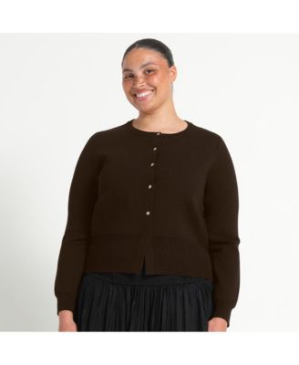 Women's Jasmine Fitted Button-Down Crew-Neck Knit Cardigan