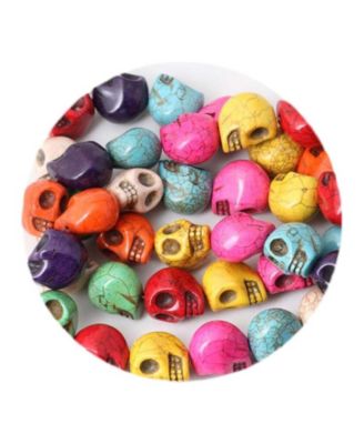 40Piece Set Stone Skull-Shaped Loose Beads for DIY Jewelry