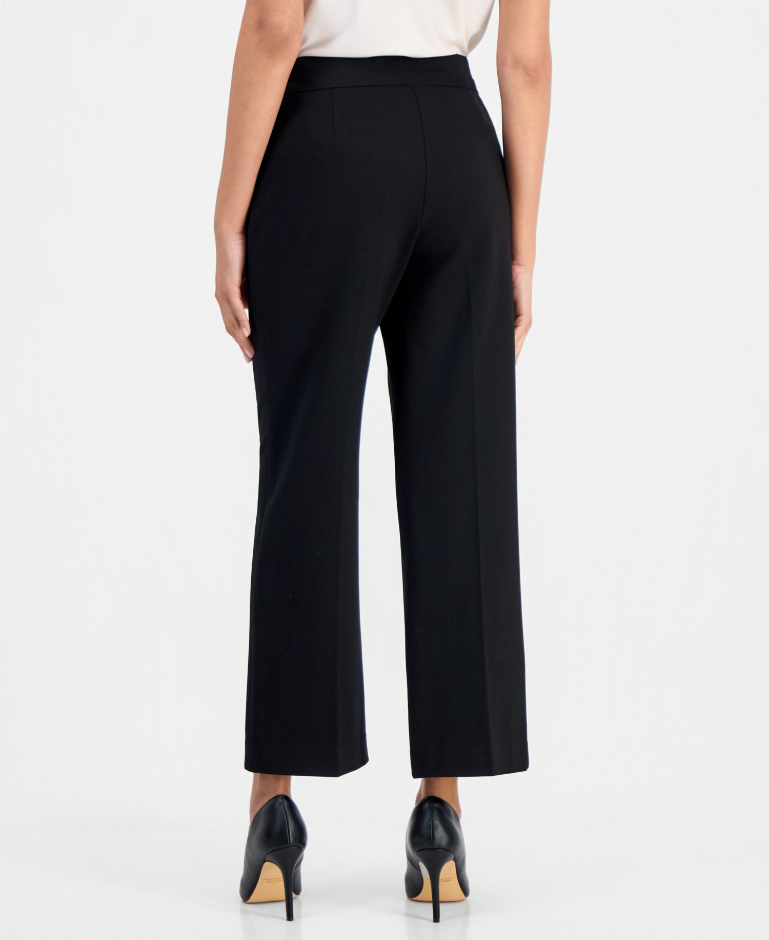Petite Pull-On Mid-Rise Wide-Leg Pants