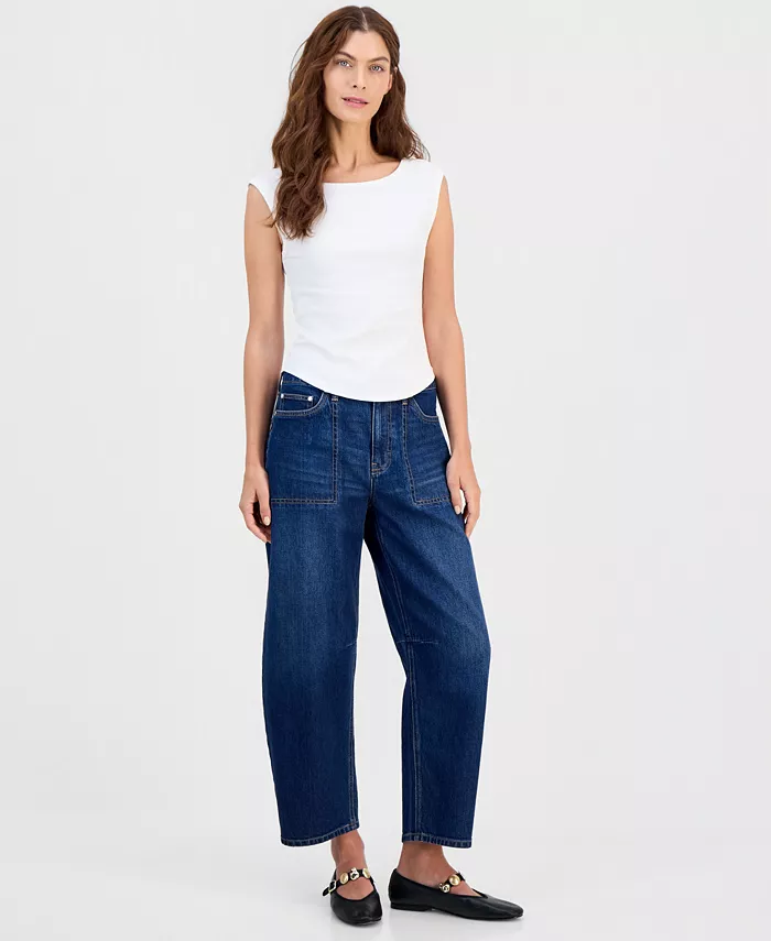 Women's Ribbed Boat-Neck Tank - thumbnail 3