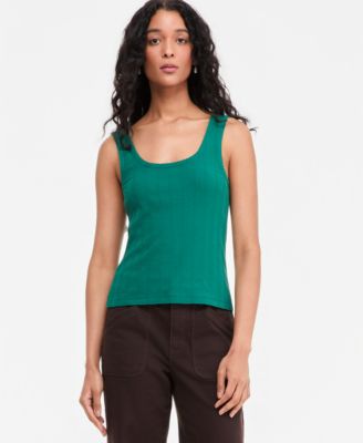 Women's Pointelle Rib Scoop-Neck Layering Tank