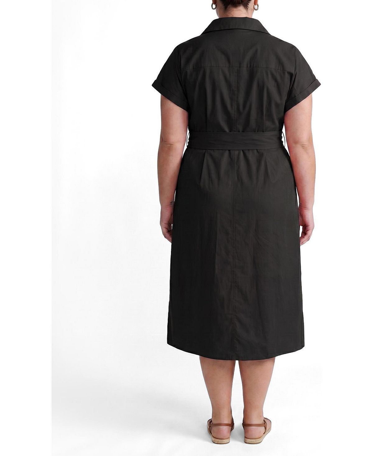 Universal Standard Plus Size Sandy Stretch Poplin Shirtdress view 2 — MAYCSS fashion products