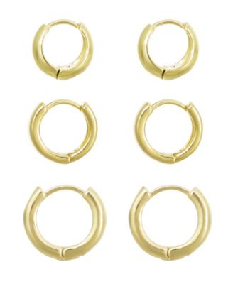 Gold Huggie Hoop Earring 3-Piece Set