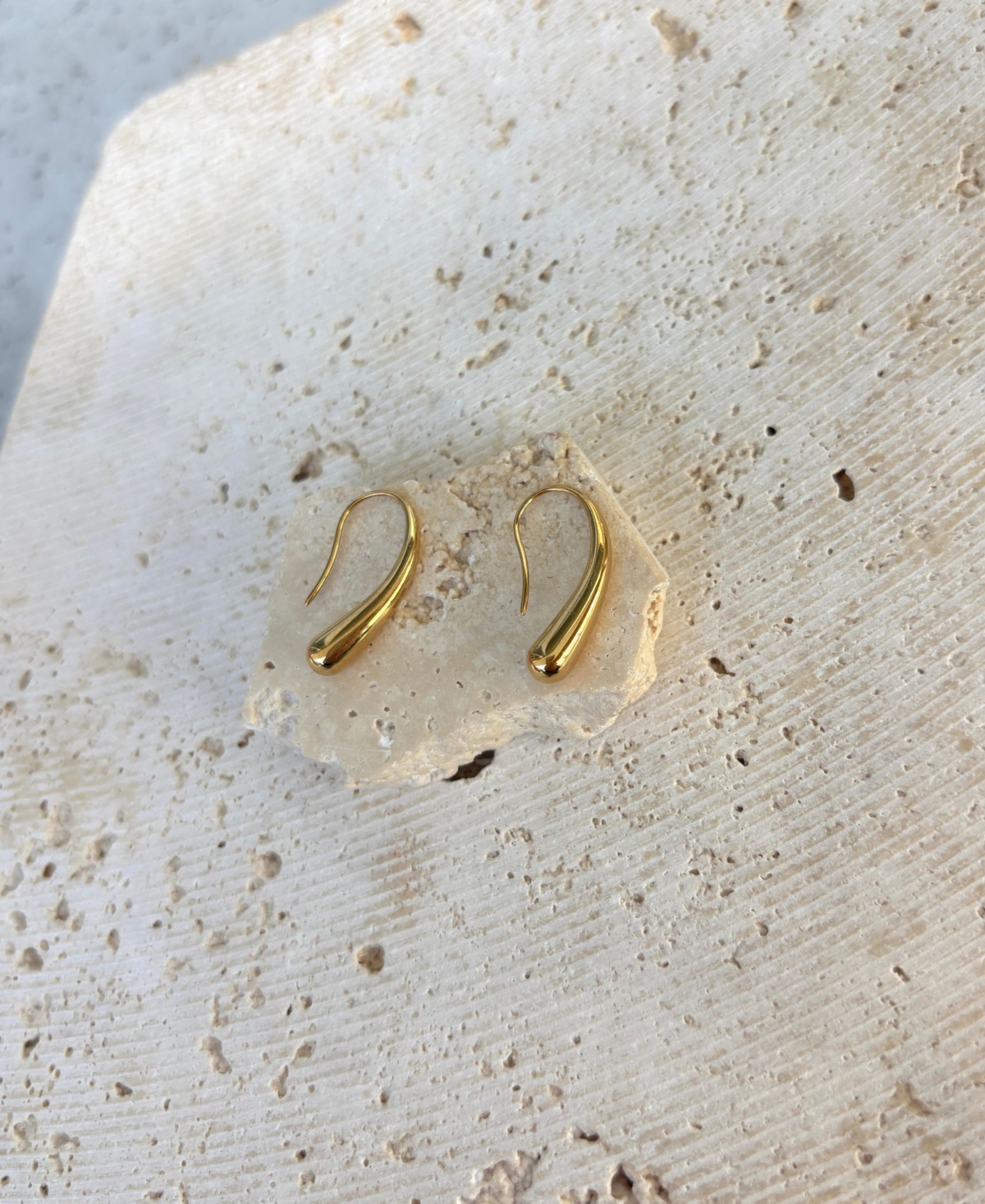 Adornia Gold Tear Wire Drops with Stopper Earrings