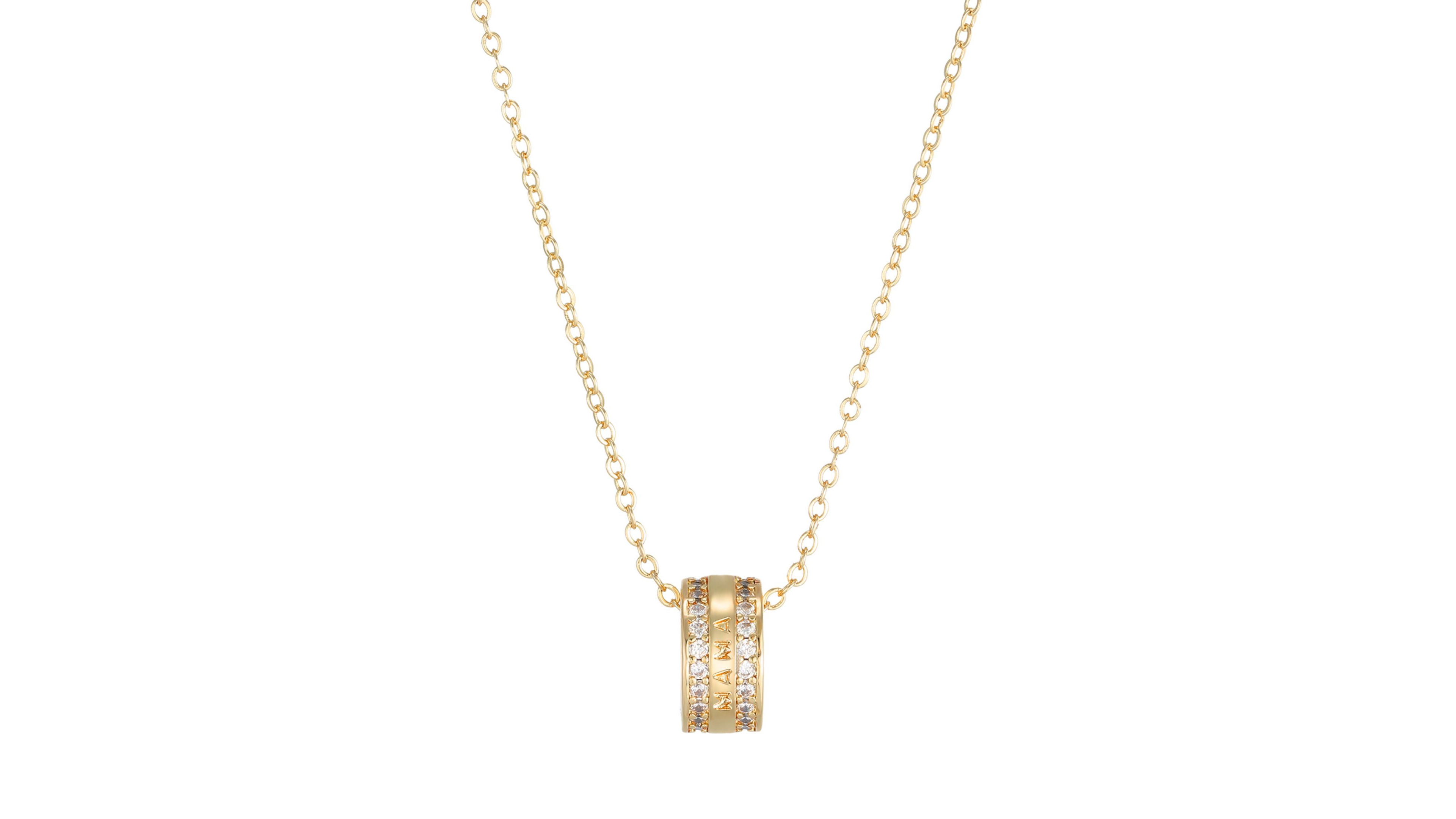 Adornia Gold Mama-Engraved Ring Necklace