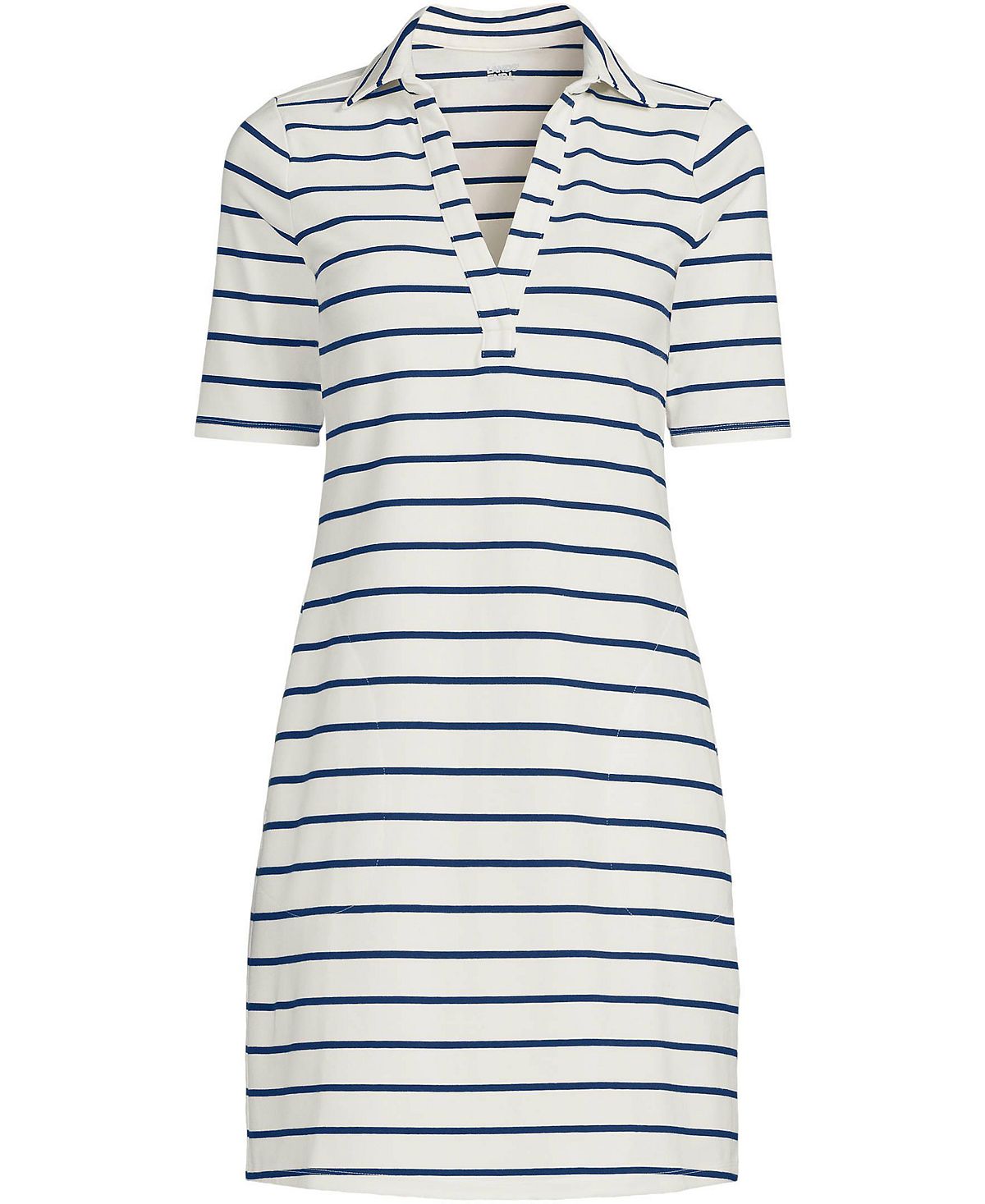 Lands' End Women's Starfish Elbow Sleeve Polo Dress view 3 — MAYCSS fashion products