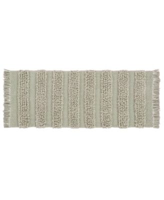 Savannah Fringe Stripe Bath Rug Runner, 24" x 60"
