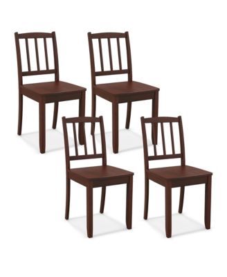Wood Dining Chair  Rubber Wood Legs Curved Backrest for Kitchen