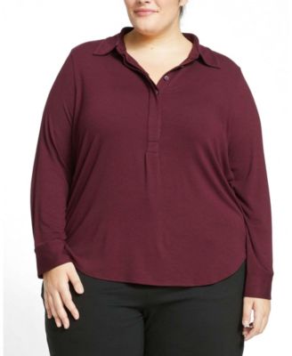 Plus Size Elbe Popover Liquid Jersey Shirt Classic Fit