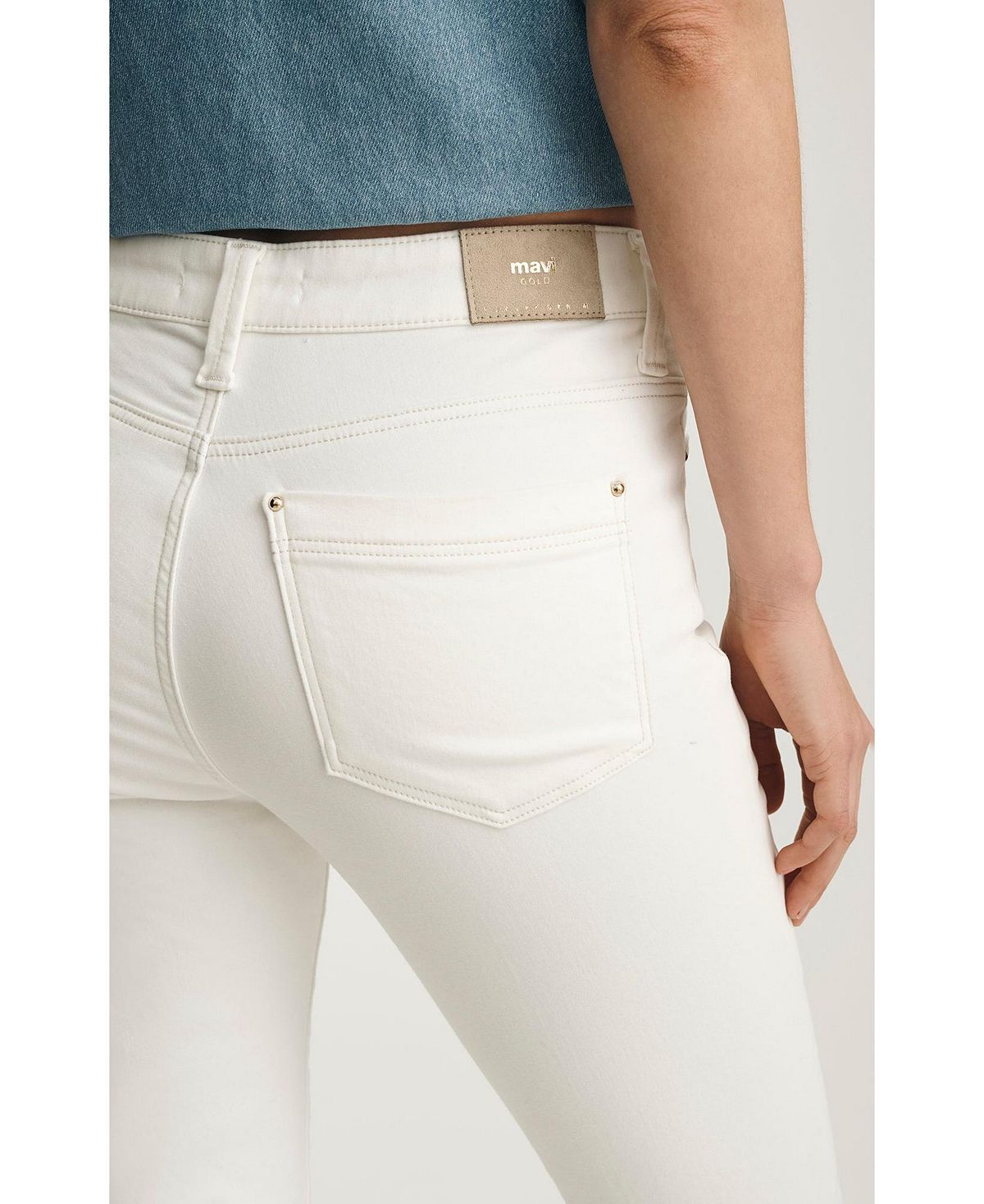 Mavi Jeans Women's Sydney High Rise Flare Flare In Off White Gold Premium view 5 — MAYCSS fashion products