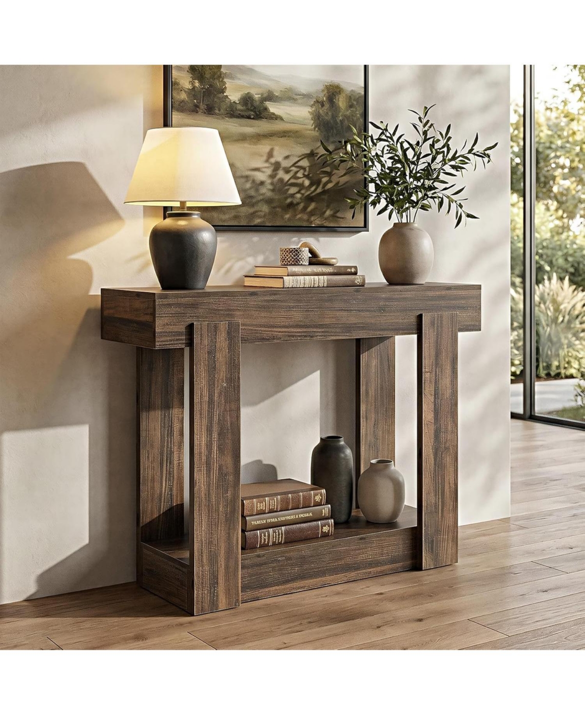 Tribesigns 41.34" Console Table with Storage Shelf, Narrow Entryway Table, Farmhouse Sofa Table Behind Couch