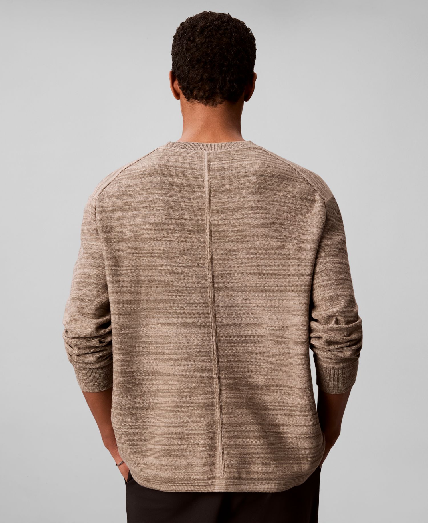 Men's Textured Breathable Crewneck Sweater