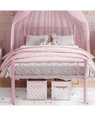 Metal Platform Bed Frame with Headboard and Footboard, Metal Slats, 13.7 Inch Underbed Storage, No Box Spring Needed