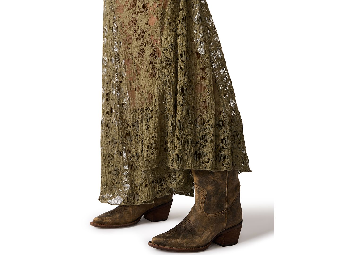 Женская юбка Steve Madden Mirabel Lace Maxi, цвет: Зелёный — фото 4