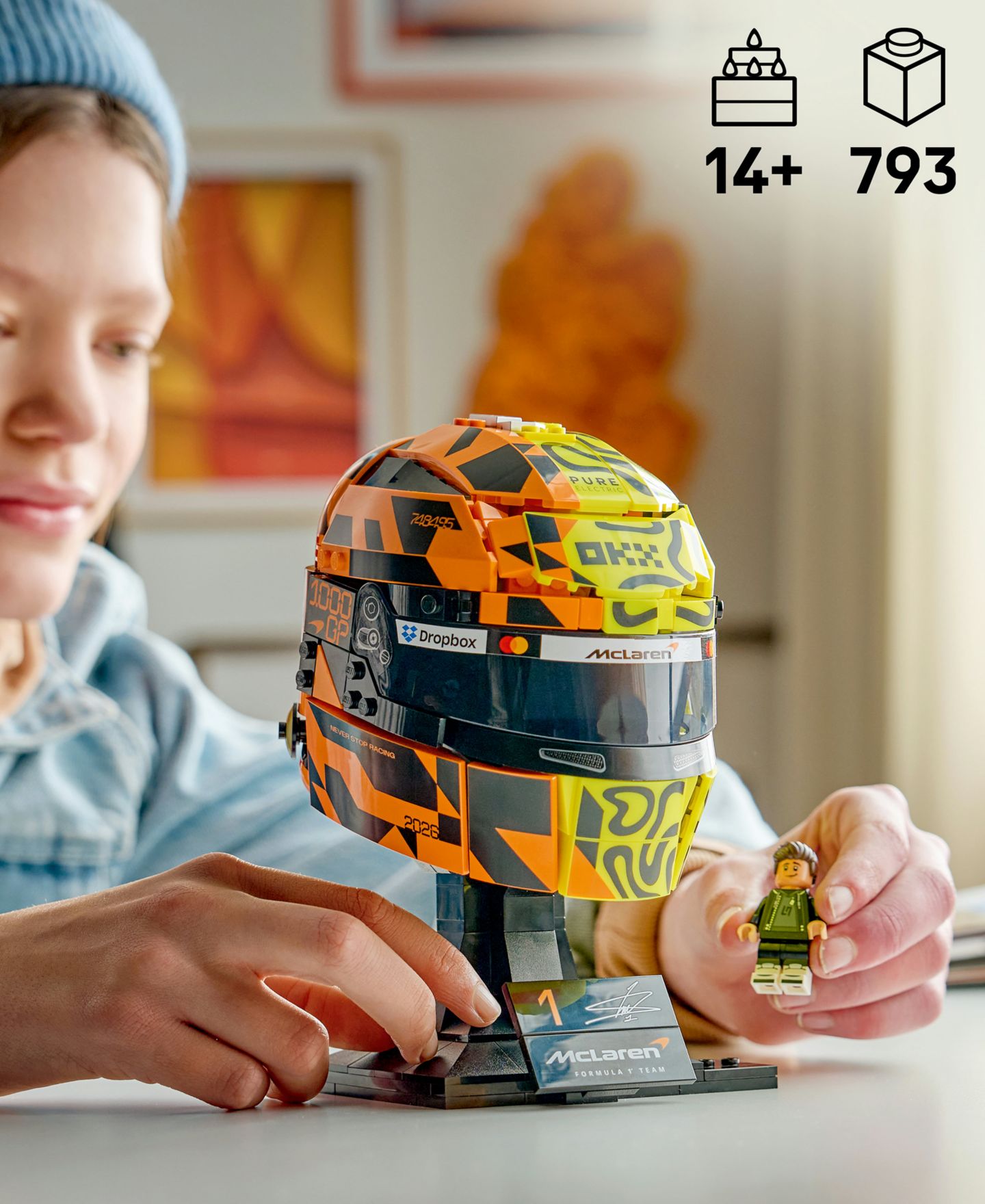 Детский конструктор LEGO® Editions McLaren Mastercard F1 Team Lando Norris Helmet 43023, 793-Piece Building Set, Ages 14+ — фото 6