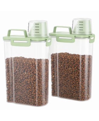 Portable Pet Food Storage Container with Cat Can Cover, Mixing Spoon