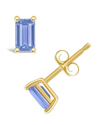 Tanzanite Stud Earrings (1/2 ct. t.w.) in 14k Gold (Also in Emerald, Ruby & Sapphire)
