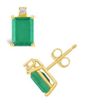 Ruby (1-3/8 ct. t.w.) & Diamond Accent Stud Earrings in 14k Gold (Also in Emerald, Tanzanite, & Sapphire)