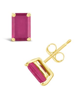Ruby (1-3/8 ct. t.w.) Stud Earrings in 14k Yellow Gold (Also in Emerald)