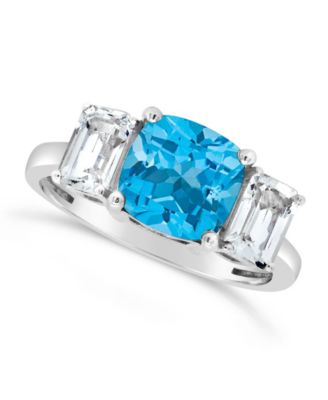 Gemstone and White Topaz (1-3/8 ct. t.w) Ring in Sterling Silver