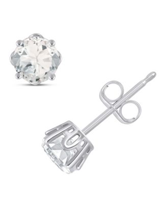 Rhodolite Garnet Stud Earrings (1-1/5 ct. t.w.) in Sterling Silver (Also in Opal, Citrine, White Topaz, Peridot, Aquamarine, and Amethyst)