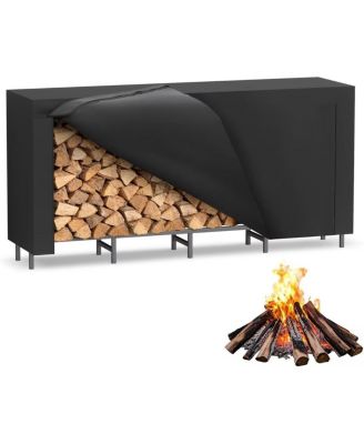  Heavy-Duty Outdoor Firewood Rack with Waterproof Cover