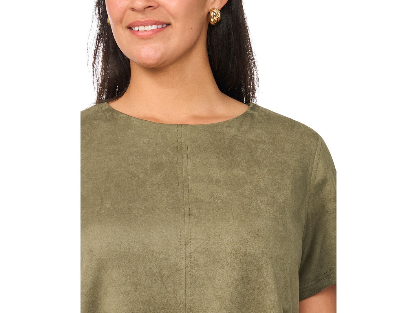 Женское платье Vince Camuto Plus Size Paneled Exposed Stitching Shift Mini, цвет: Изумрудный — фото 3