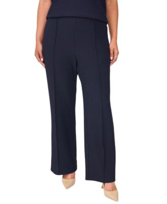 Plus Size Pull-On Pintuck Kick Flare Pants