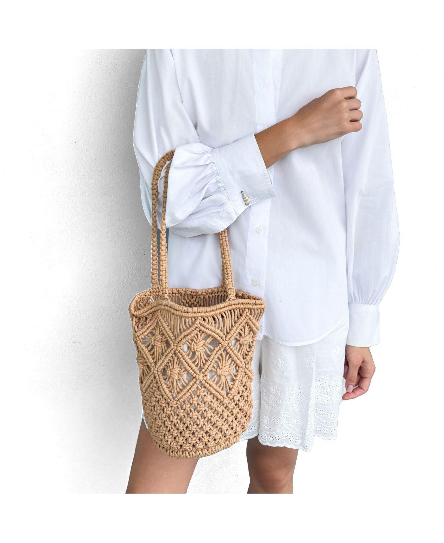 Женская сумка Adornia Fine Natural Raffia Crochet Tote, цвет: Коричневый — фото 2
