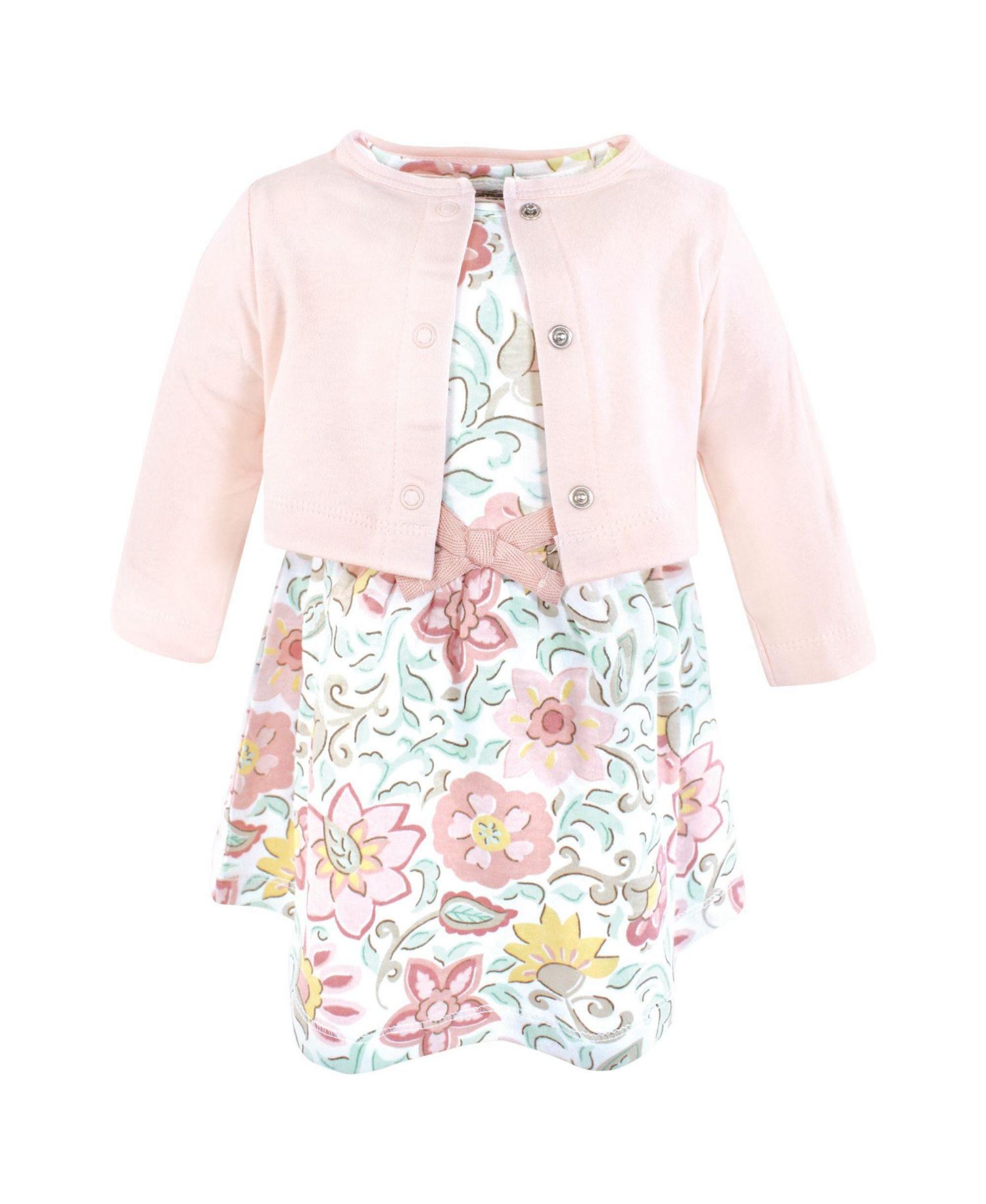 Baby Girls Natural Cotton Dress and Cardigan