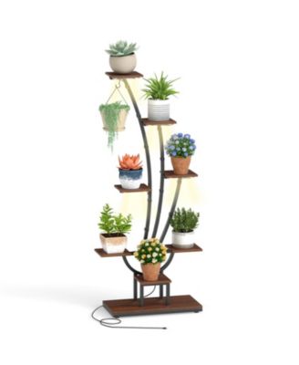 8-Tier Indoor Plant Stand with LED Grow Lights