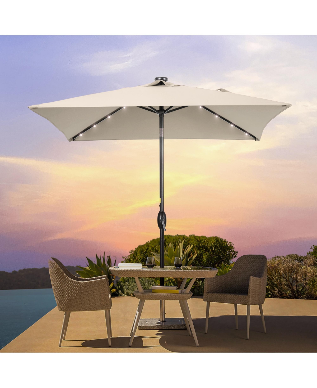 Sonkuki Enhance Your Outdoor Oasis 6.5x6.5Feet LEDSquare Patio Umbrella - Stylish, Durable, And Sun-Protective