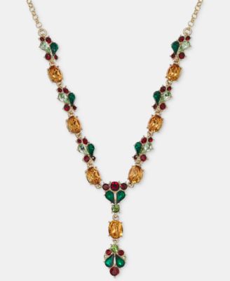 Gold-Tone Mistletoe Drop Necklace