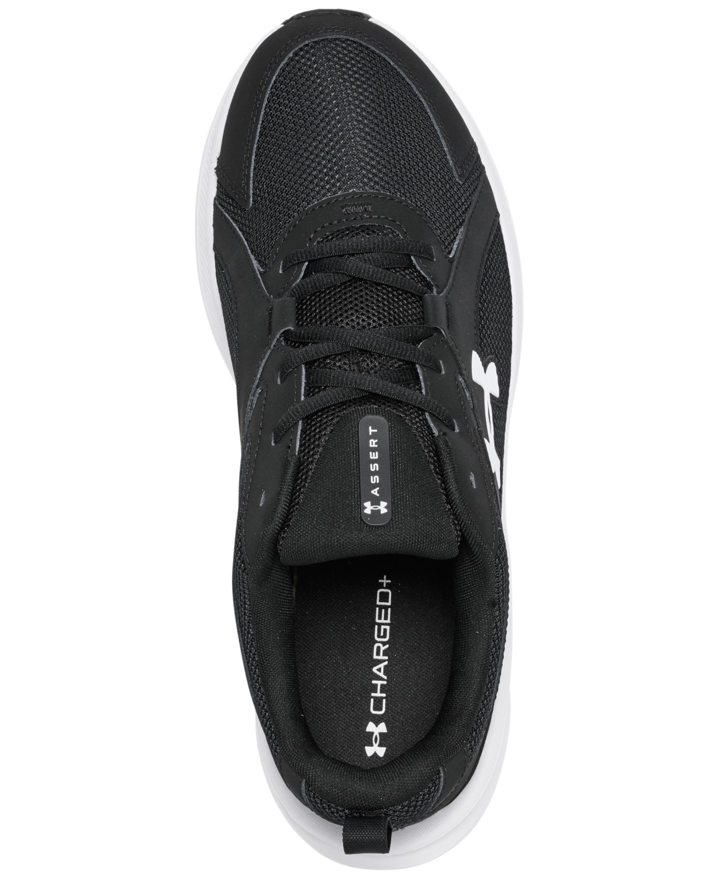 Мужские кроссовки Under Armour Charged+ Assert 11 Extra Wide Width Running, цвет: Чёрный / Белый — фото 5