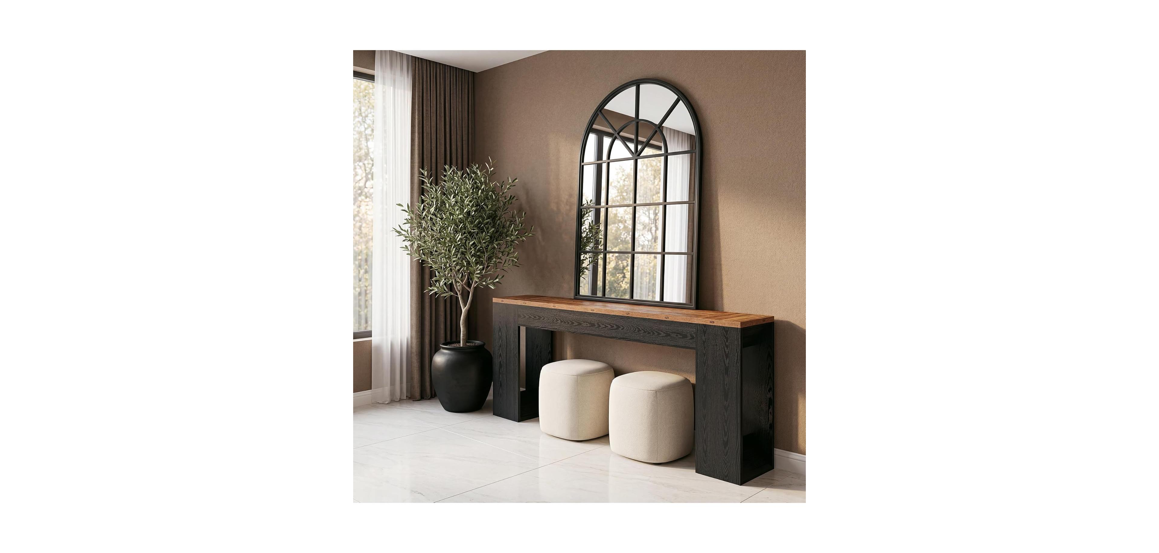 Tribesigns 86.6" Entryway Sofa Table, Long Wooden Console Table, Narrow Long Behind Couch Table, Modern Luxury Console Table