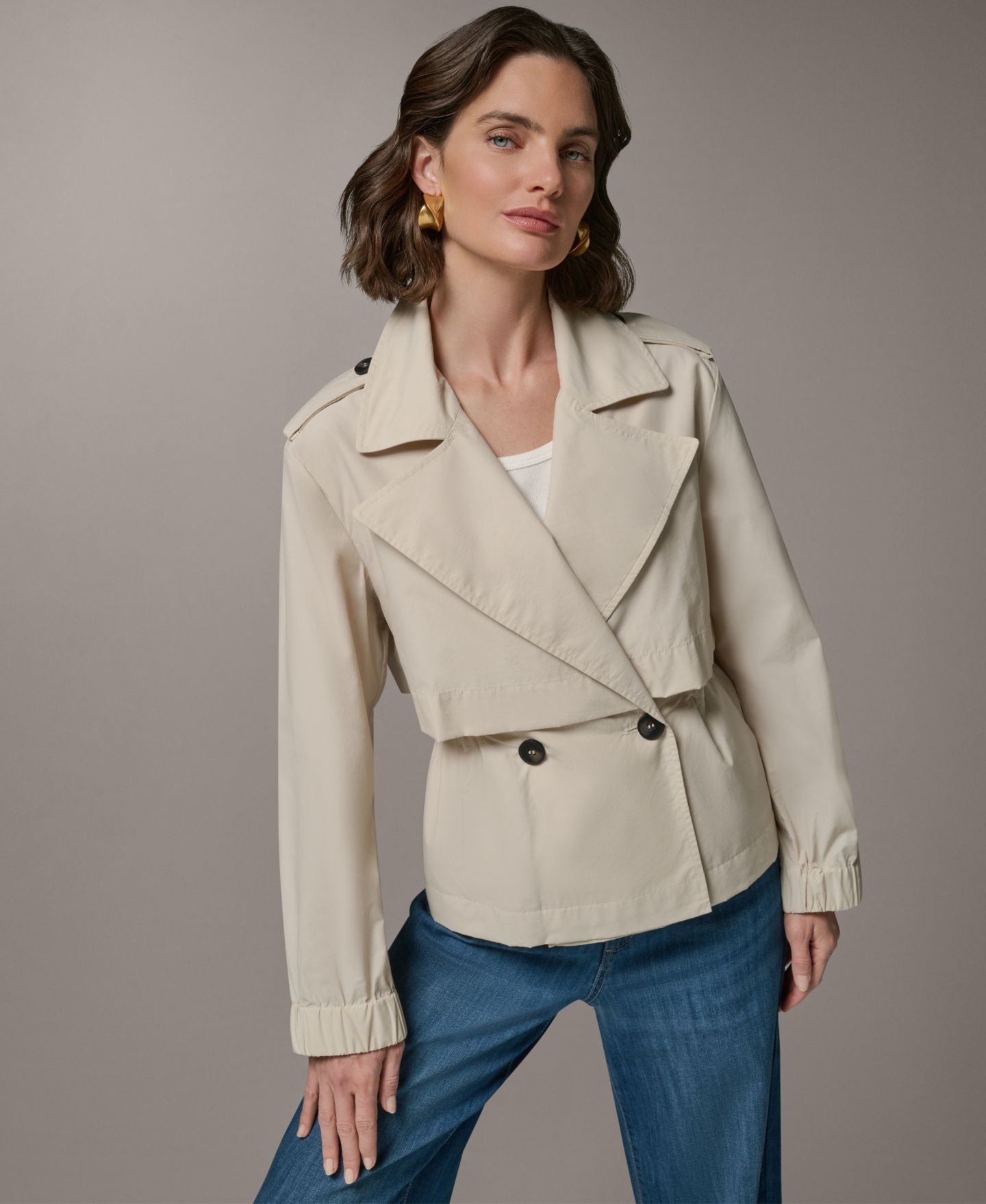 Женская куртка Donna Karan Weekend Double-Breasted Flanged, цвет: Песчаниковый — фото 4