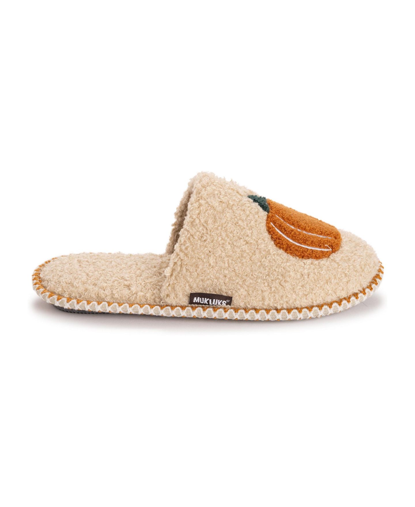 Женские тапочки MUK LUKS Punch Needle Fall Halloween Novelty Scuff Slipper, цвет: Classic Pumpkin — фото 3