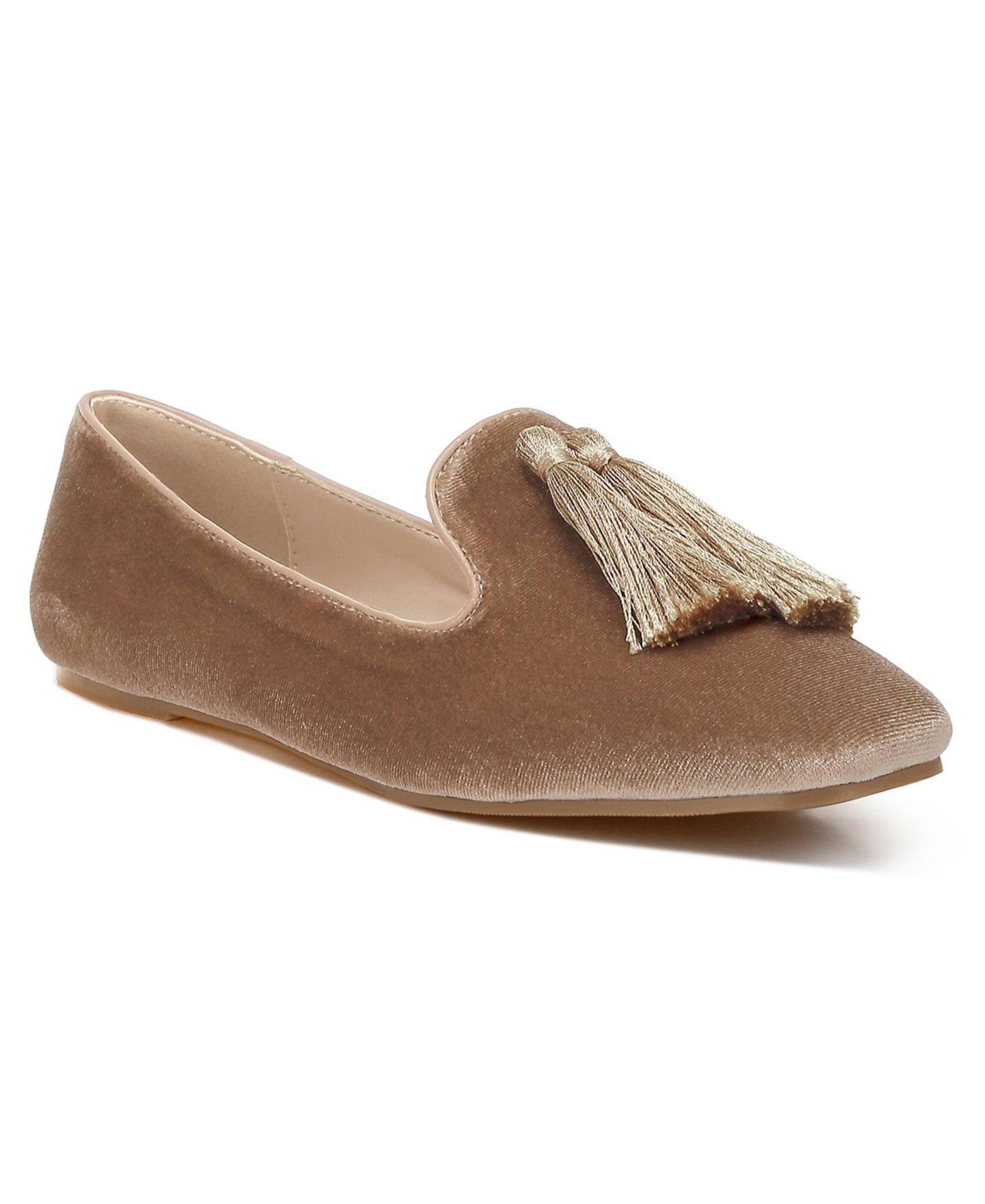 Женские туфли Rag & Co Tromso Iconic Tassel Detail Velvet, цвет: Бежевый бархатный — фото 8