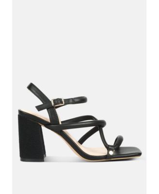 ARTHA Womens open square toe block heel sandals