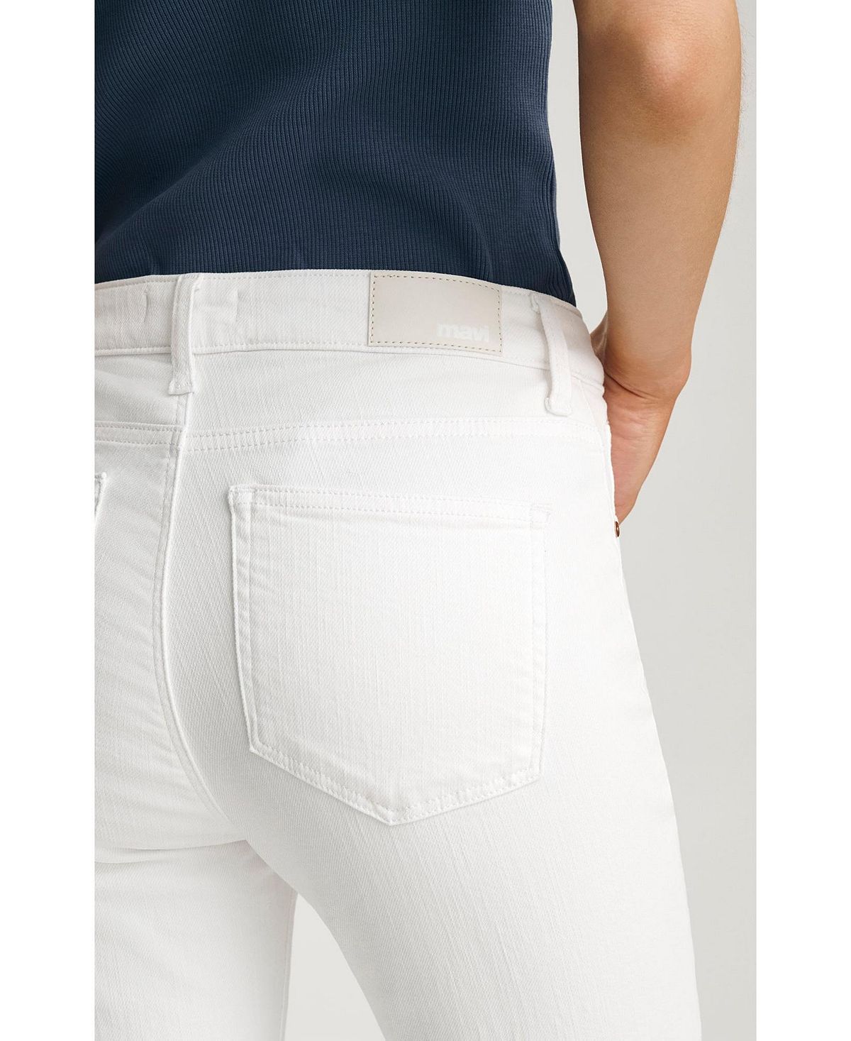 Mavi Jeans Women's Anika Mid Rise Cropped Flare In White Flex Blue view 6 — MAYCSS fashion products