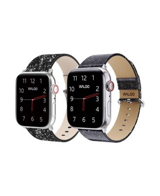2 Pack Leather Bling & Shiny Brilliance Replacement Band for Apple Watch