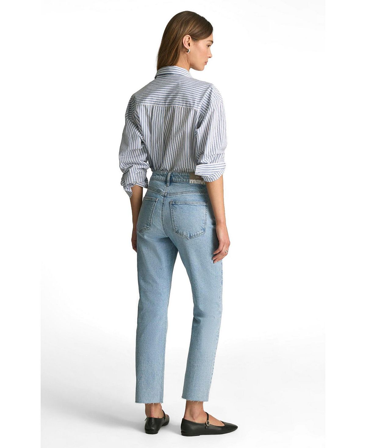 Mavi Jeans Women's New York High Rise Straight Leg In Lt Brushed Classic Blue view 3 — MAYCSS fashion products