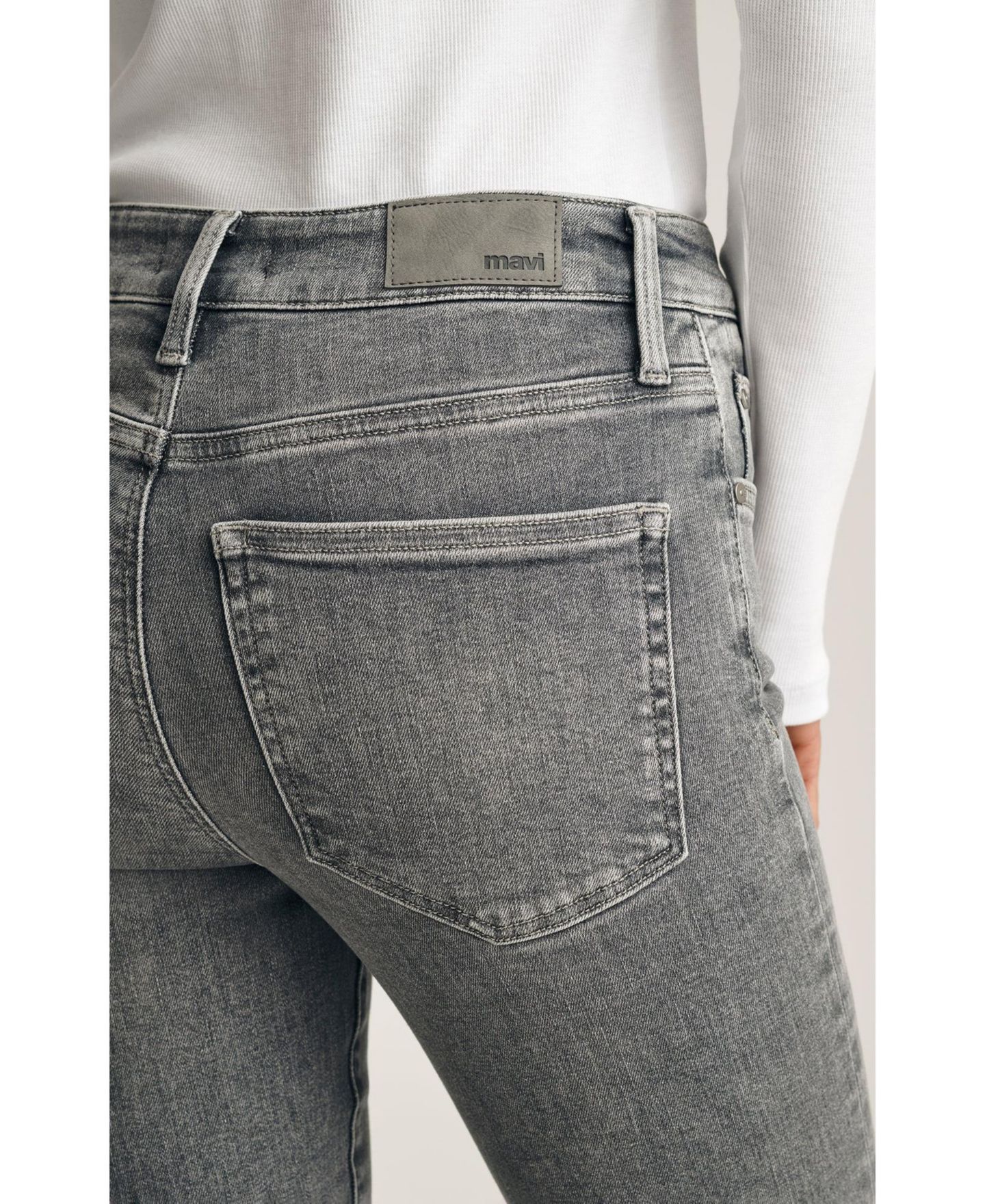Женские прямые джинсы Mavi Jeans Kendra с высокой посадкой, серый Flex Blue, цвет: Серый синий — фото 5